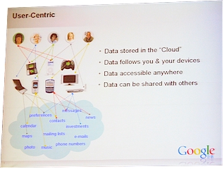 Google at WWW2008: cloud computing - user centric